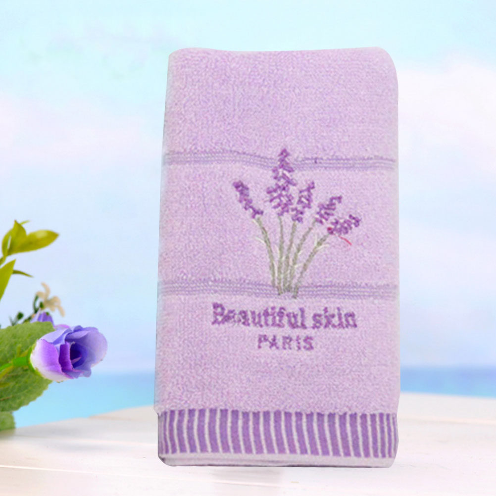 Home Textiles Towel Set - Serviettes en coton lavande violettes, douces