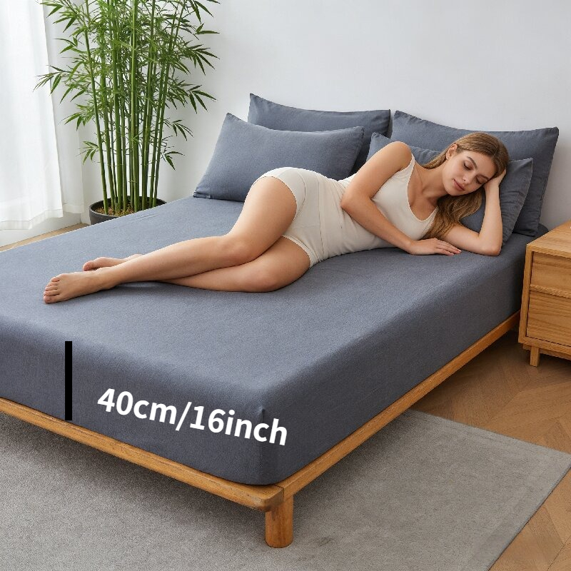 Bed Sheet Microfiber - Drap-housse rafraîchissant en fibre de bambou