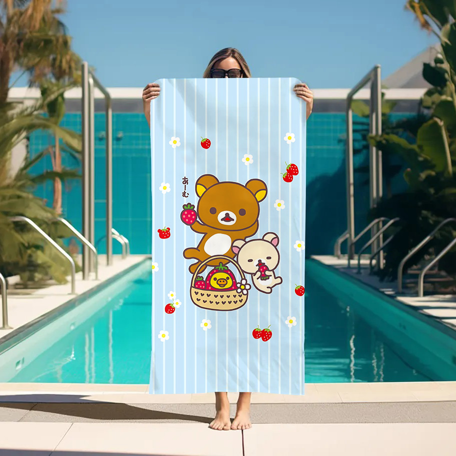 Home Textiles Towel Set - Grande serviette de bain Rilakkuma, serviettes